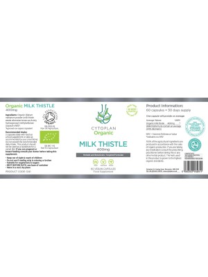 Milk Thistle Organic 400mg (Cytoplan), 60 vegan capsules