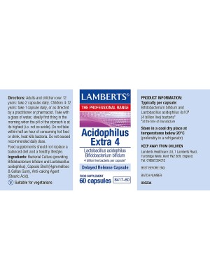 Acidophilus Extra 4 (Lamberts), 60 Capsules